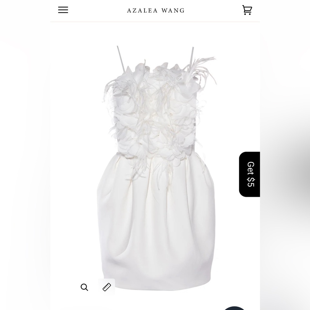 Azalea Wang Sherry White Feather Mini Dress Size Large fits like a medium